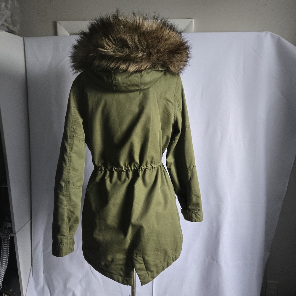 Superdry Women's Coat Size Military Fishtail Parka Coat In Army Green Size - Picture 9 of 15